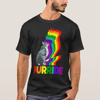 Camiseta Orgullo de gato Purride Arcoíris Color gato gatito