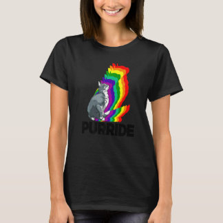 Camiseta Orgullo de gato Purride Arcoíris Color Gato Gatito