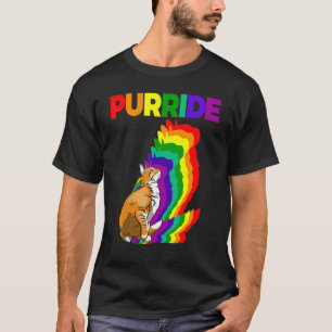 Camiseta Orgullo de gato Purride Arcoíris de color de gato 