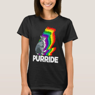 Camiseta Orgullo de gato Purride Gato Arcoíris Color Gatito