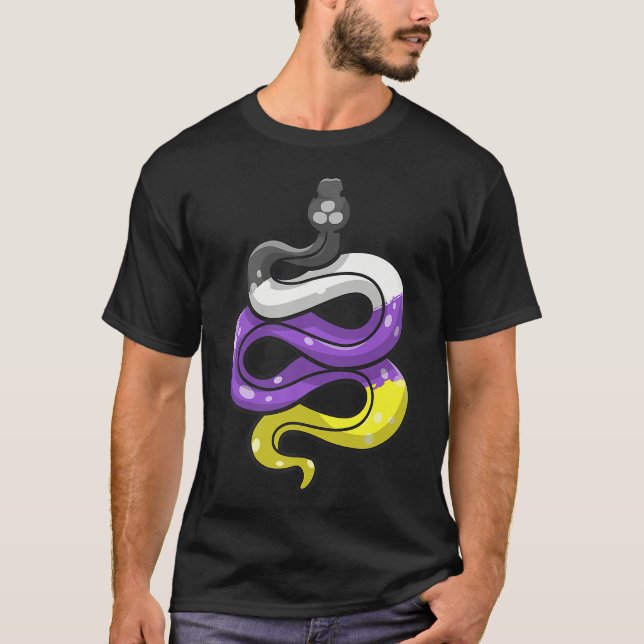 Camiseta Orgullo de género no binario LGBT Serpiente Reptil (Anverso)
