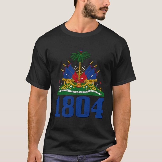 Camiseta Orgullo de Haití Este 1804 Bandera Haitiana Caribe (Anverso)