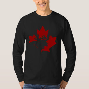 Camiseta Orgullo de hoja de arce alce de Canadá Vintage Fla