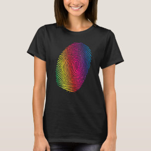 Camiseta Orgullo de huellas digitales Lgbtq Arcoiris transg