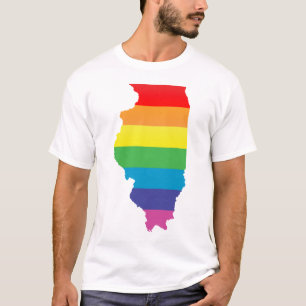Camiseta orgullo de Illinois. rayado