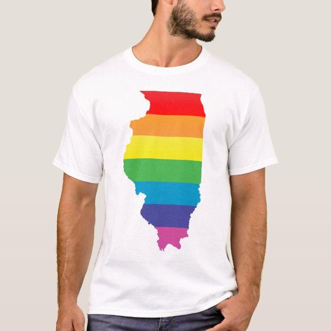 Camiseta orgullo de Illinois. rayado (Anverso)