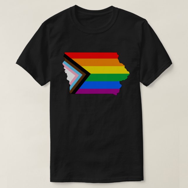 Camiseta Orgullo de Iowa Estado Progreso LGBTQ Orgullo (Diseño del anverso)