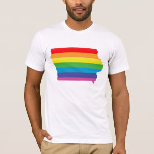 Camiseta orgullo de Iowa. rayado