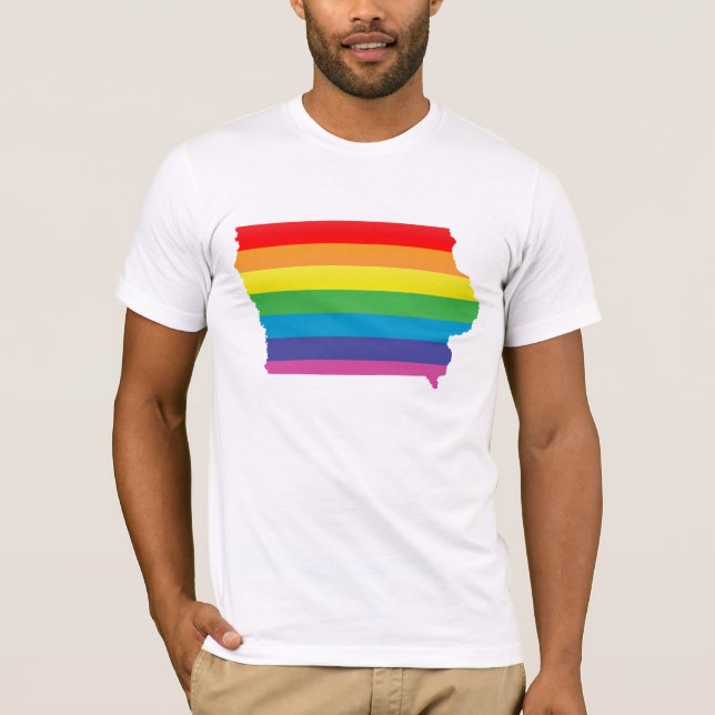 Camiseta orgullo de Iowa. rayado (Anverso)