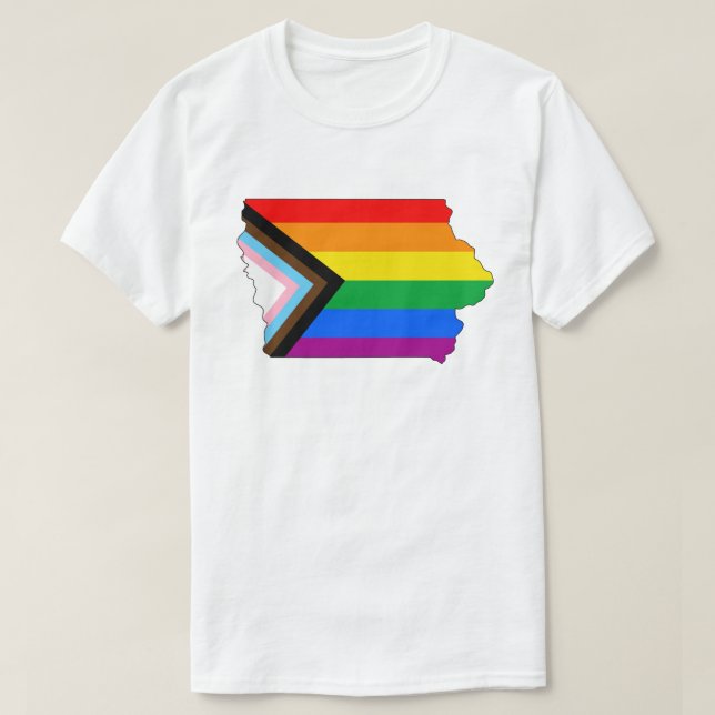 Camiseta Orgullo de Iowa State LGBTQ Progreso Orgullo (Diseño del anverso)