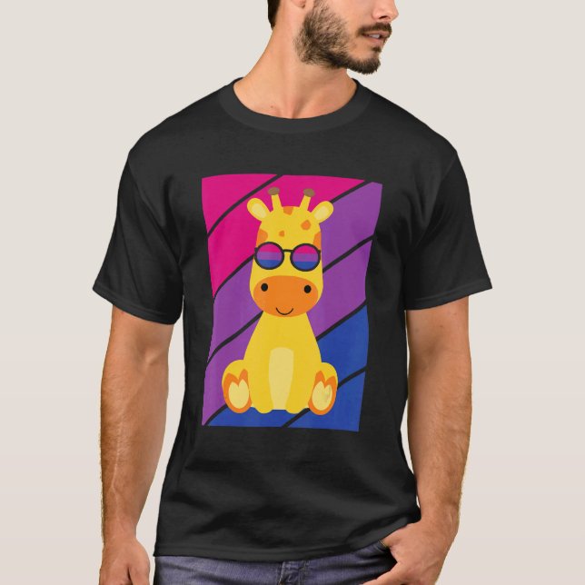 Camiseta Orgullo de jirafa Bandera Bisexual Orgullo de Alia (Anverso)