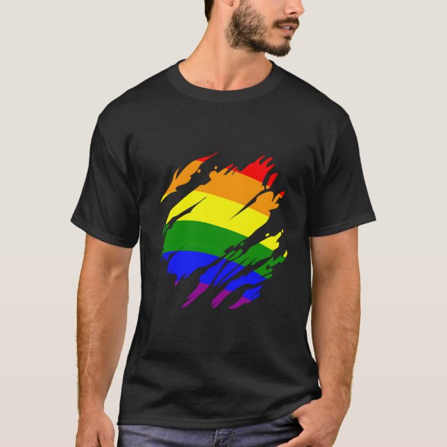 Camiseta Orgullo de la bandera arcoiris (Anverso)