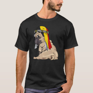 Camiseta Orgullo de la bandera belga del perro de cute pug 