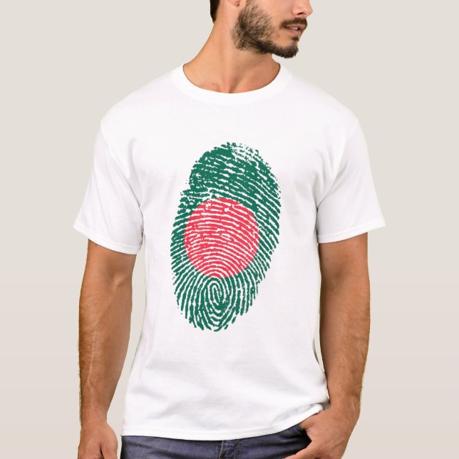 Camiseta Orgullo de la bandera de Bangladesh con huella dig (Anverso)
