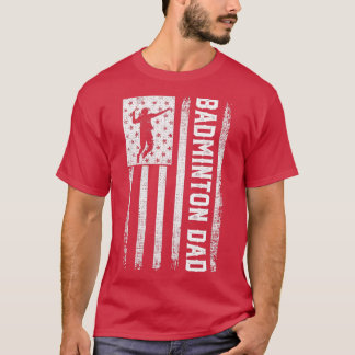 Camiseta Orgullo de la bandera de papá de Badminton Feliz D