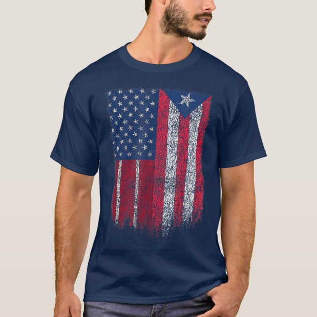 Camiseta Orgullo de la bandera de Puerto Rico de Estados Un (Anverso)