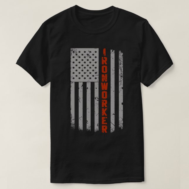 Camiseta Orgullo de la bandera estadounidense de trabajador (Diseño del anverso)