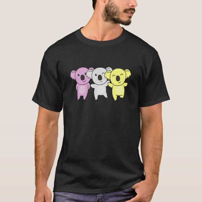 Camiseta Orgullo de la Bandera Gemela Lgbtq Koalas Cute Twi (Anverso)