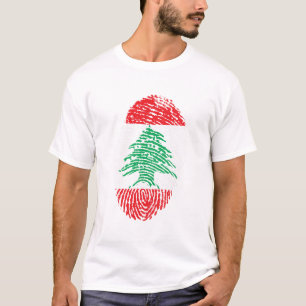 Camiseta Orgullo de la bandera libanesa con huella digital 