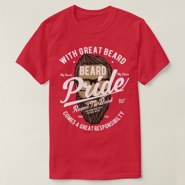 Camiseta Orgullo De La Barba Respetar La Barba 3 (Diseño del anverso)