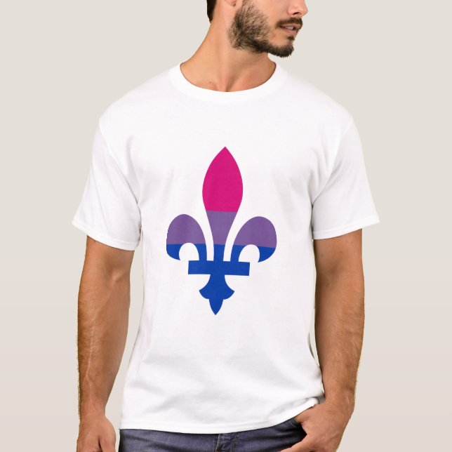 Camiseta Orgullo de la Bisexualidad fleur-de-lis T-Shirt (Anverso)