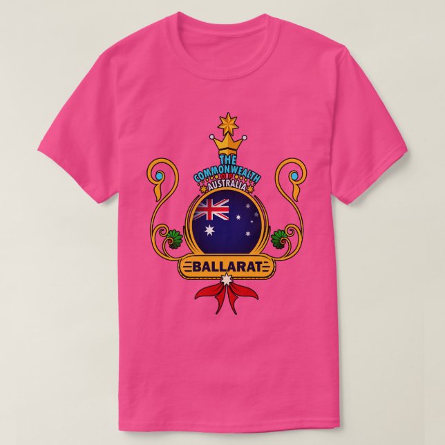 Camiseta Orgullo de la ciudad de Ballarat Bandera Dorada Au (Diseño del anverso)