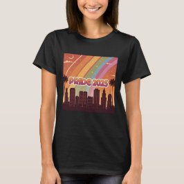 Camiseta Orgullo de la Ciudad Retro 2025: Mujeres arcoiris
