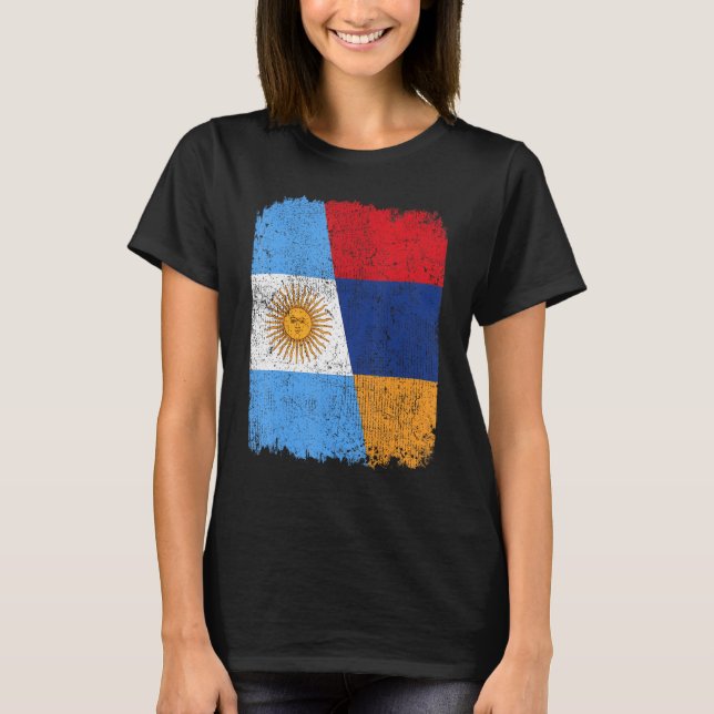 Camiseta Orgullo de la mitad de la bandera armenia argentin (Anverso)