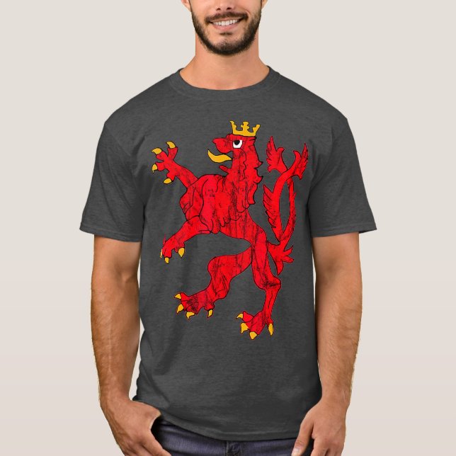 Camiseta Orgullo De León Rojo Escudo De Luxemburgo Letzebue (Anverso)