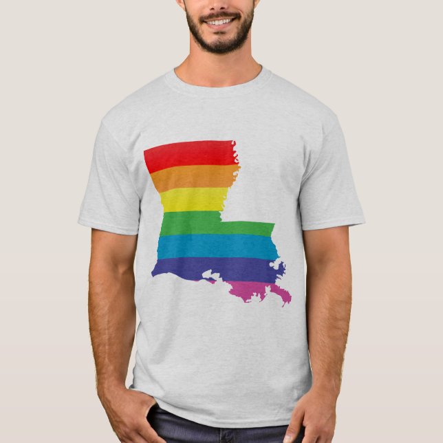 Camiseta orgullo de Luisiana. rayado (Anverso)