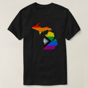 Camiseta Orgullo de Michigan State Orgullo LGBTQ Progreso O