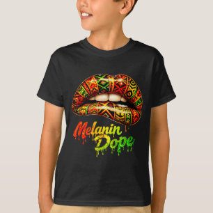 Camiseta Orgullo de mujer negra labios tribales fuertes rei