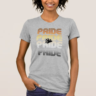Camiseta Orgullo de Oso Garra Diseño de Patrón Retro Letras