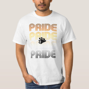 Camiseta Orgullo de Oso Garra Diseño de Patrón Retro Letras