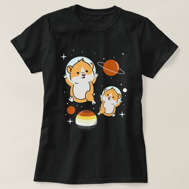 Camiseta Orgullo de oso gay astronauta de Hamster (Diseño del anverso)