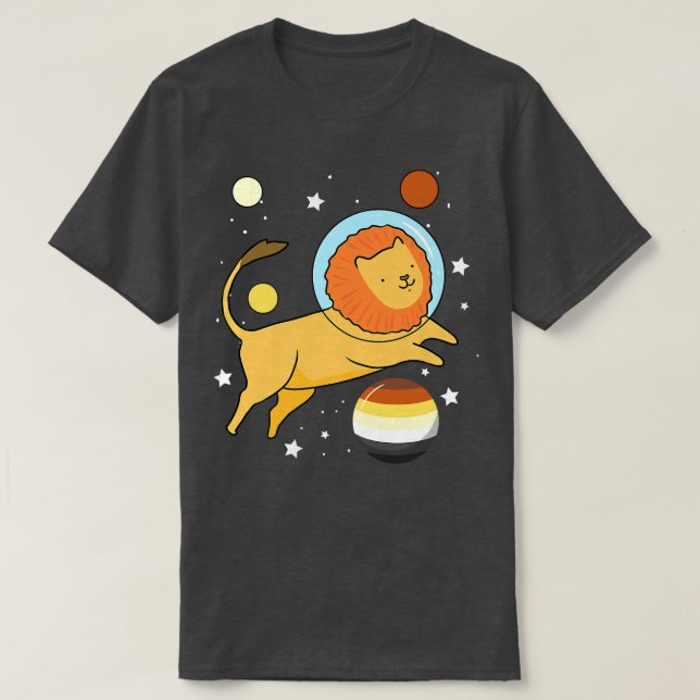 Camiseta Orgullo de oso gay astronauta de león (Diseño del anverso)