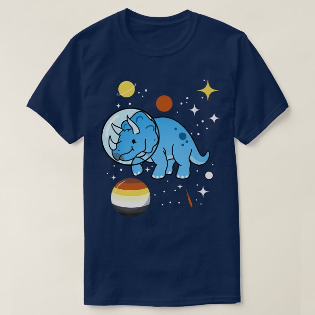 Camiseta Orgullo de oso gay astronauta de Triceratops (Diseño del anverso)