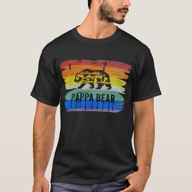 Camiseta Orgullo de oso gay masculino y puntilloso Pappa (Anverso)