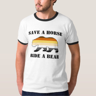 Camiseta Orgullo De Oso Gay Salva A Un Caballo Con Un Oso -
