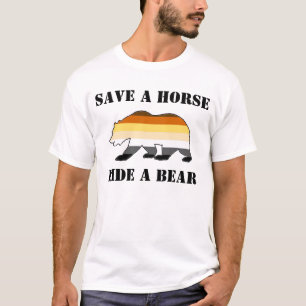 Camiseta Orgullo de oso gay salva un caballo monta un oso