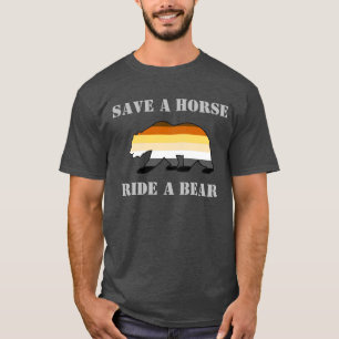 Camiseta Orgullo de oso gay salva un caballo monta un oso