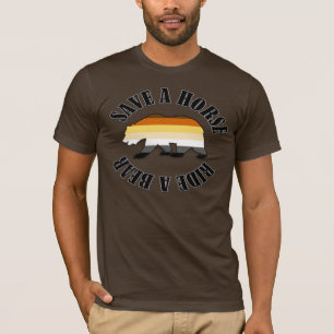 Camiseta Orgullo de Oso Gay Salva Un Caballo Monta Un Oso