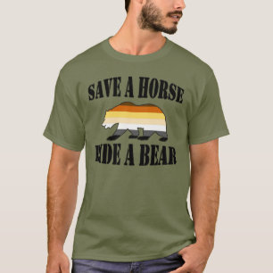 Camiseta Orgullo de oso gay salva un caballo monta un oso