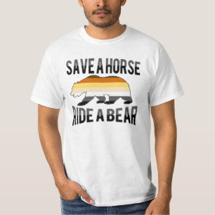 Camiseta Orgullo de Oso Gay Salva un Caballo Monta un Oso -