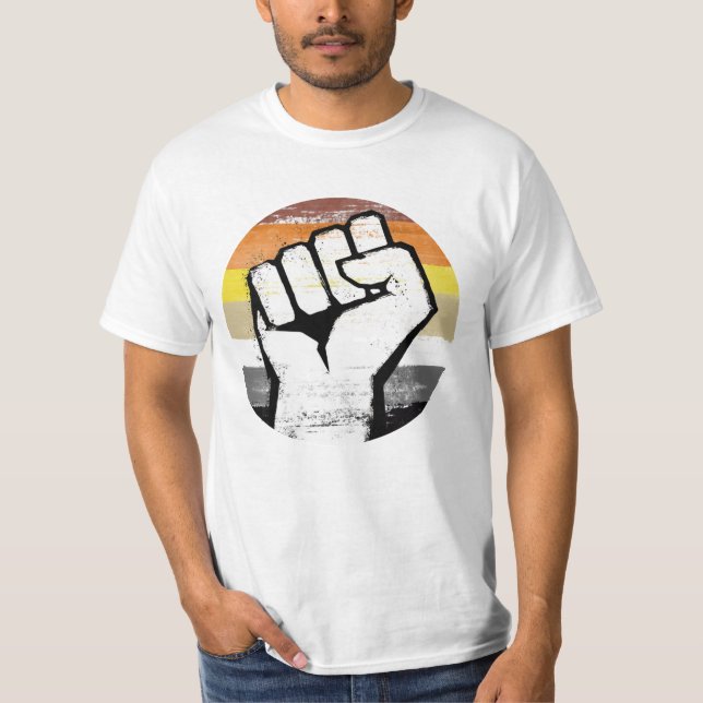Camiseta Orgullo de Oso Puño Círculo Impreso (Anverso)