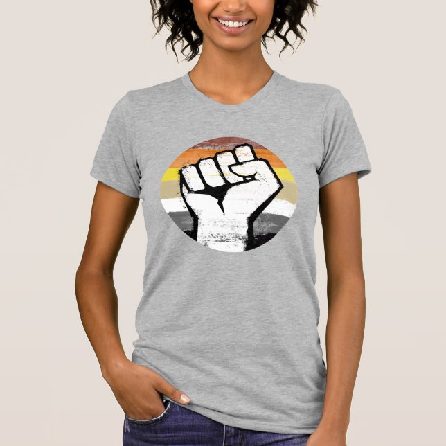 Camiseta Orgullo de Oso Puño Círculo Impreso (Anverso)