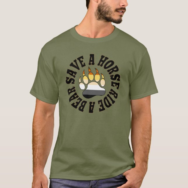 Camiseta Orgullo De Oso Salvar A Un Caballo De Un Oso (Anverso)