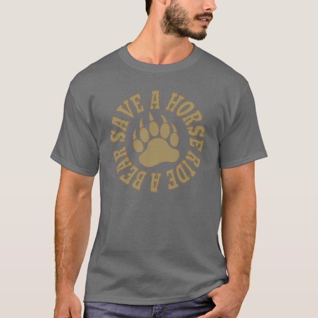 Camiseta Orgullo De Oso Salvar A Un Caballo De Un Oso (Anverso)