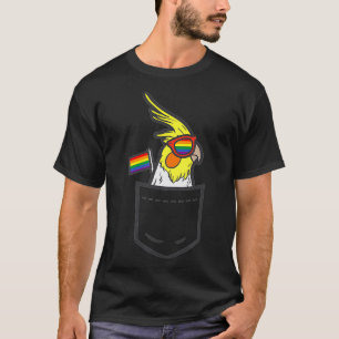 Camiseta Orgullo de pájaro de Cockatiel, orgullo gay con ba