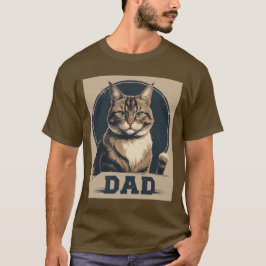 Camiseta Orgullo de papá de gato - Arte felino rayado